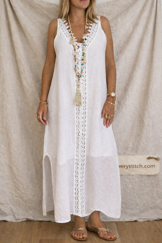 Women's Plus Size Dress Sleeveless Lace Stitching Dress