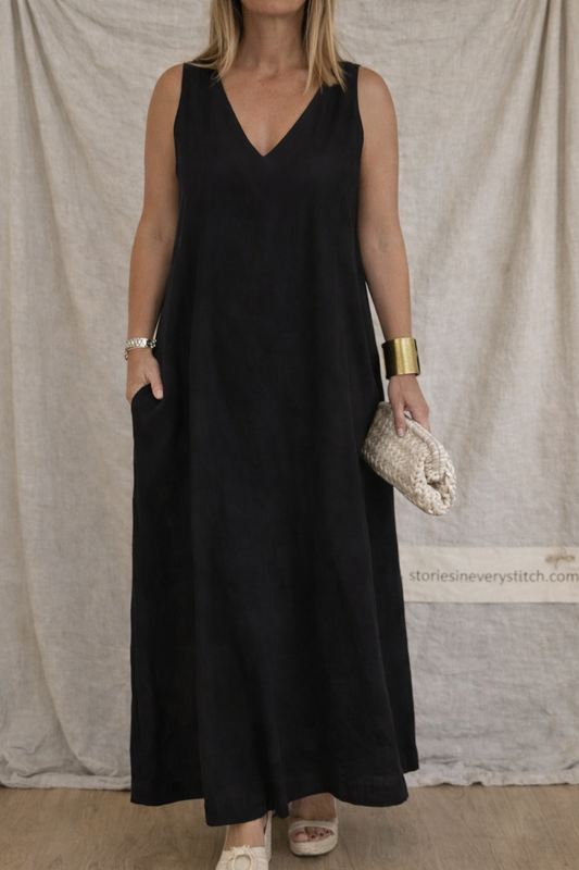 Plus Size White Cotton Linen Dress