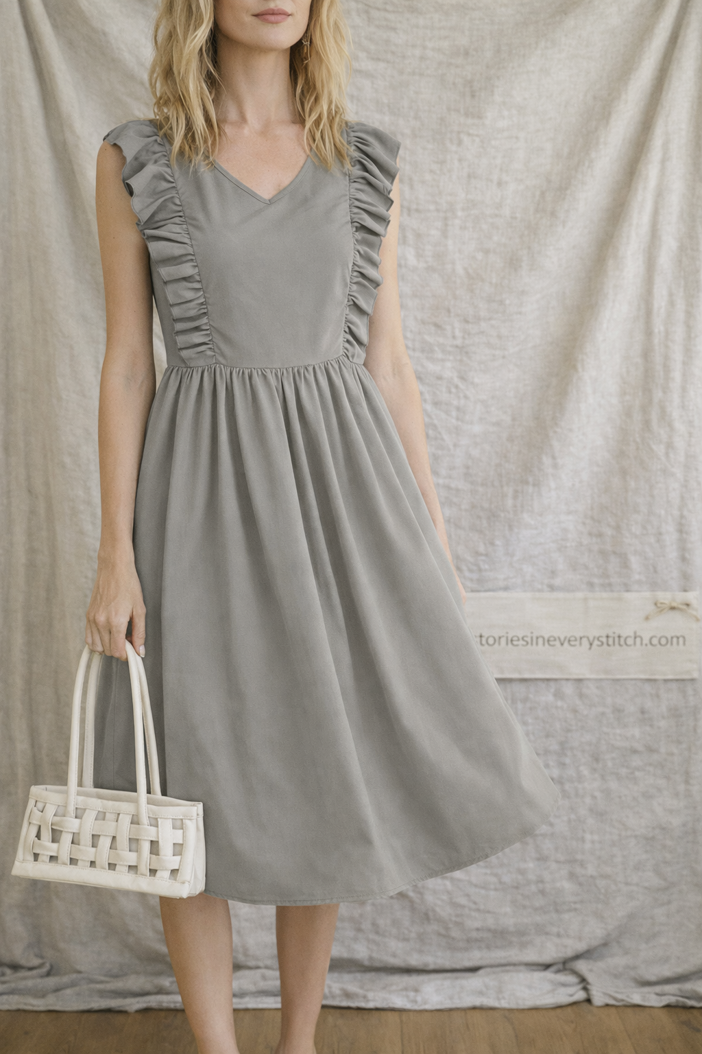 Summer Women's Retro Dress Ruffled Sleeveless Dress