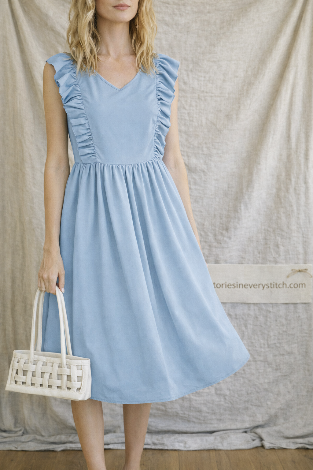 Summer Women's Retro Dress Ruffled Sleeveless Dress