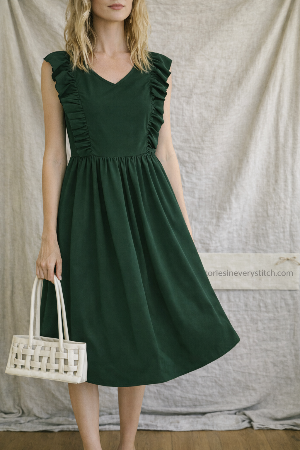 Summer Women's Retro Dress Ruffled Sleeveless Dress