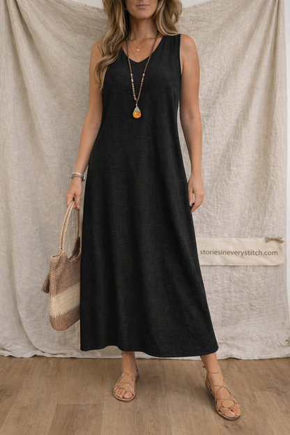 Summer Hemp Dress Women's Sleeveless