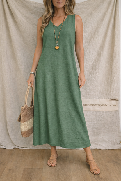 Summer Hemp Dress Women's Sleeveless