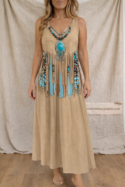 Summer Casual Printed Camisole Long Dress
