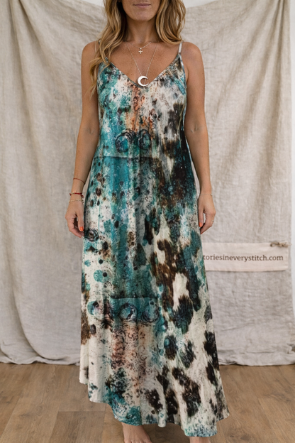 Summer Casual Printed Camisole Long Dress