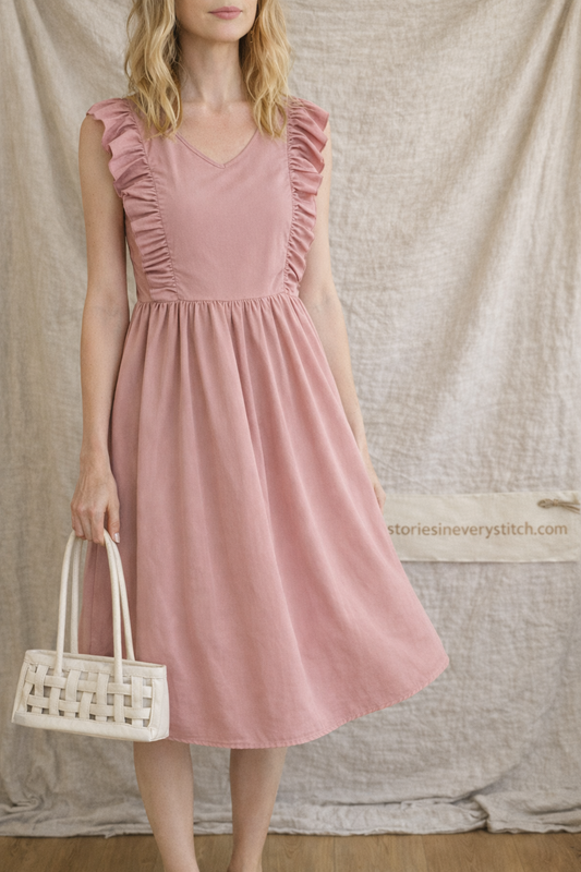 Summer Women's Retro Dress Ruffled Sleeveless Dress