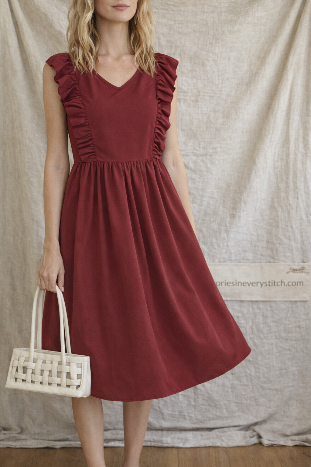 Summer Women's Retro Dress Ruffled Sleeveless Dress