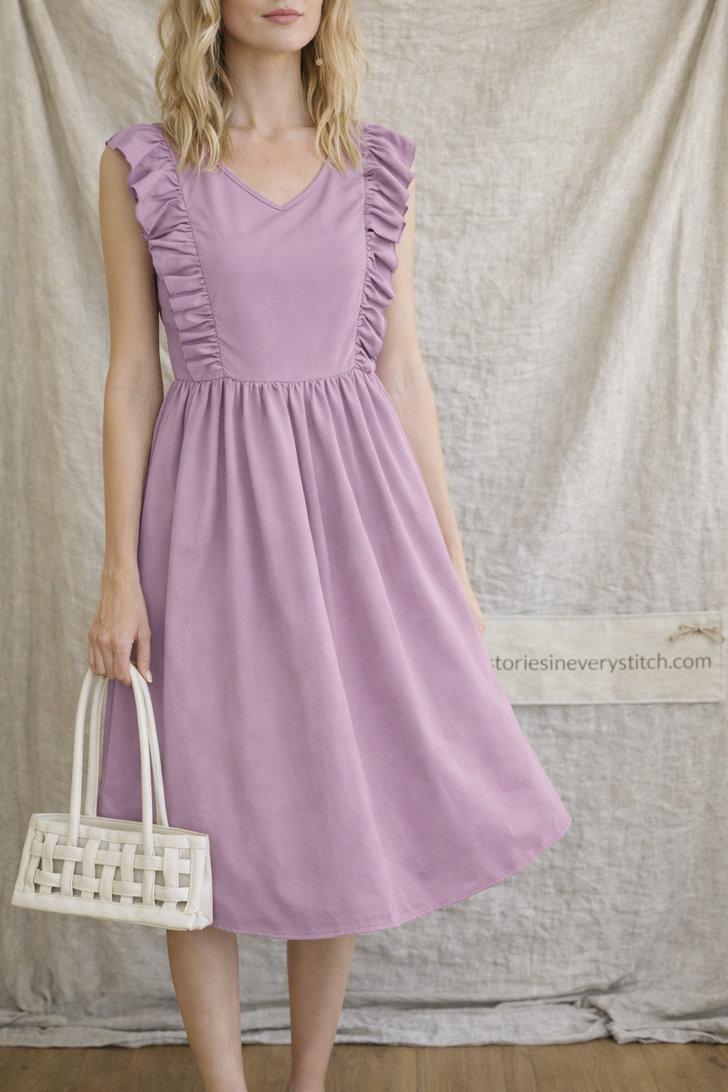 Summer Women's Retro Dress Ruffled Sleeveless Dress
