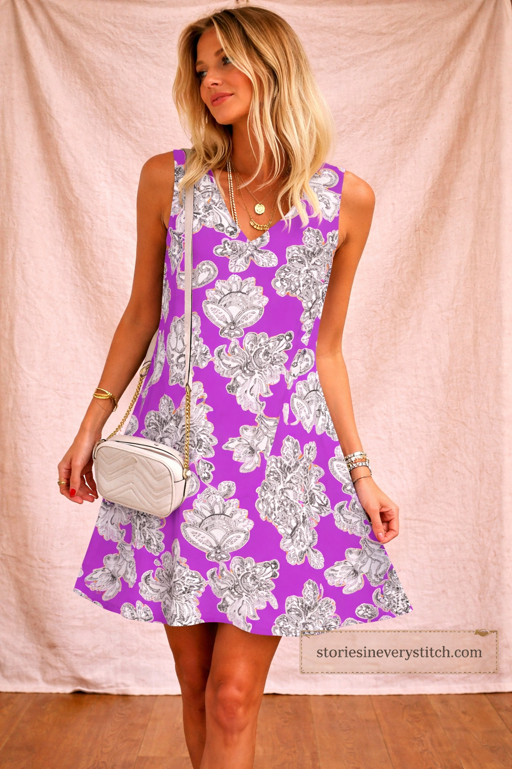 Floral Sleeveless Mini Dress – Casual A-Line Summer Style