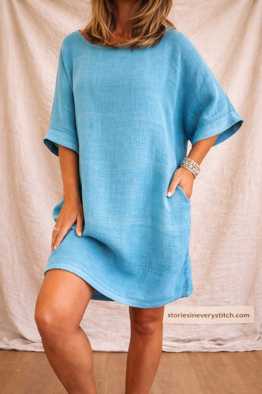 Oversized T-Shirt Dress – Casual Short Sleeve Relaxed Fit Style
