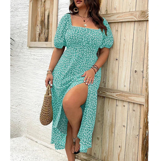 Women's Clothing Plus Size Floral Dress Summer