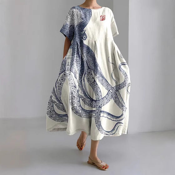 Biological 3D Printing Fashion Plus Size Dress Women