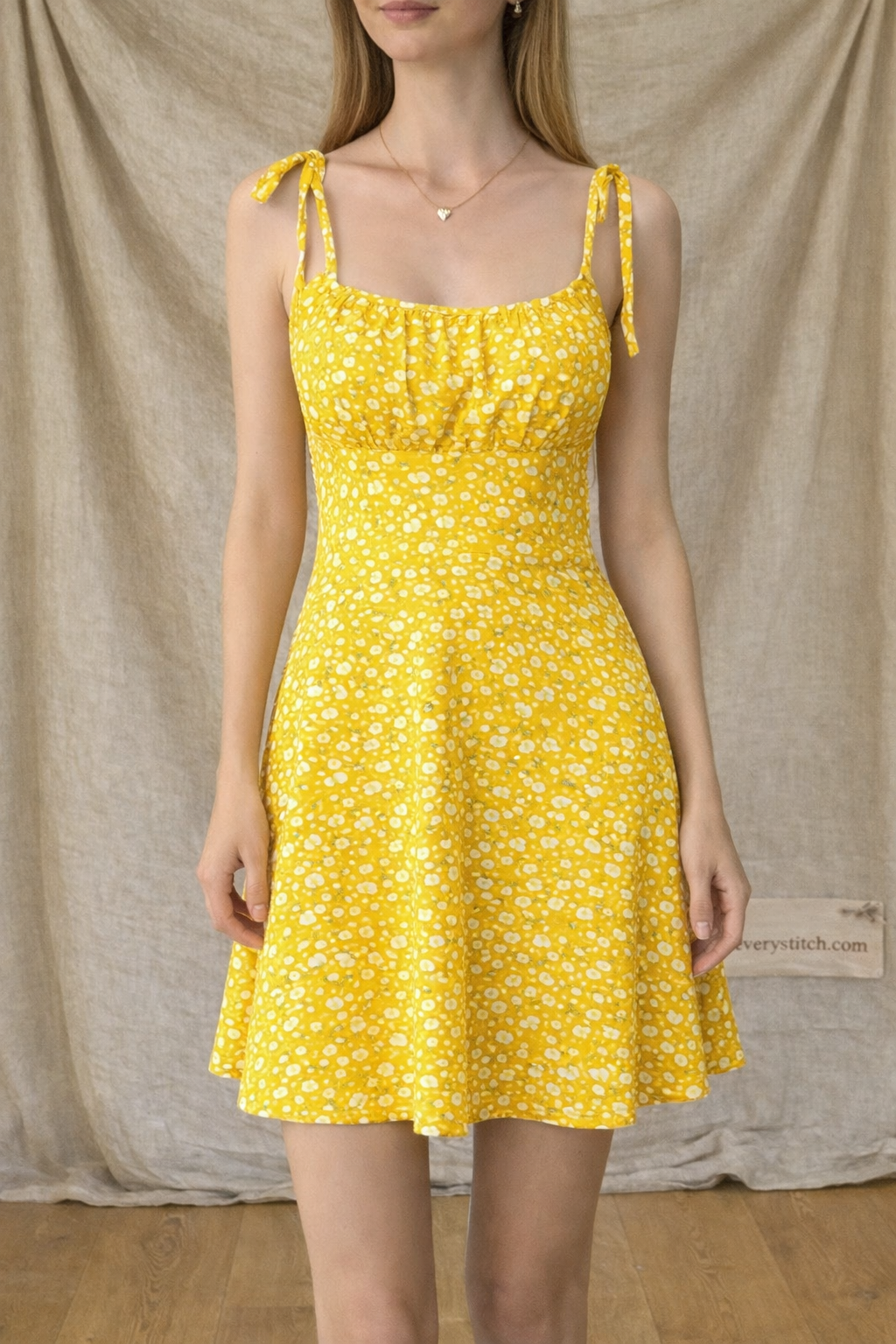 Printed Tie Strap Mini Dress