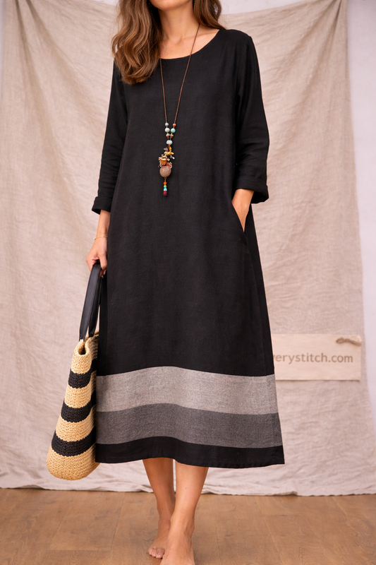 Cotton Linen Dress - Comfortable Fit
