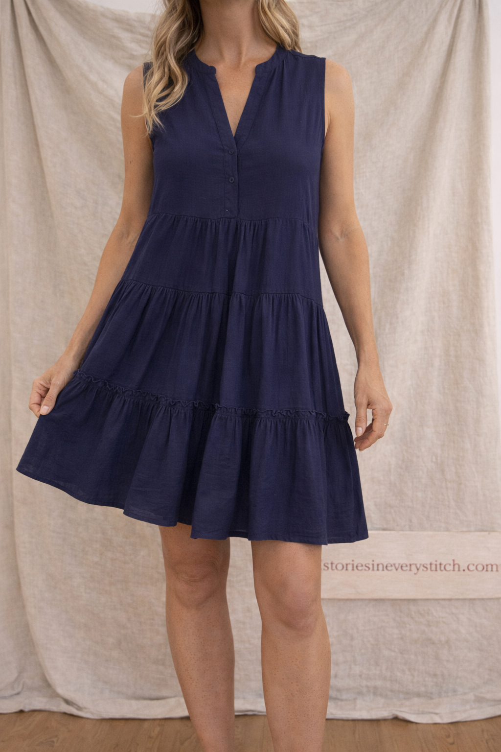 Sleeveless Tiered Mini Dress