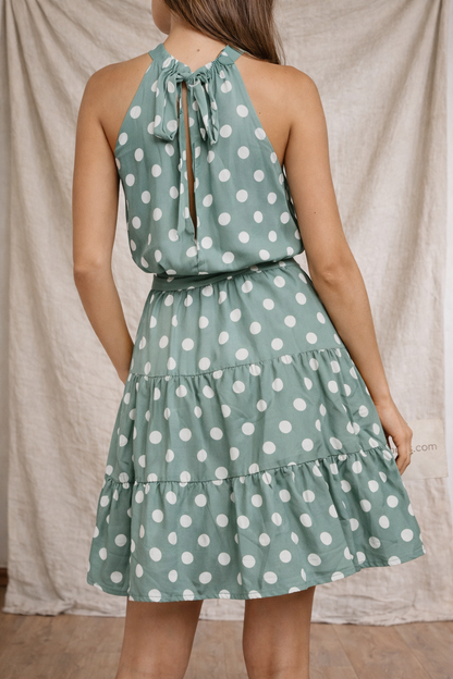Halter Neck Printed Mini Dress