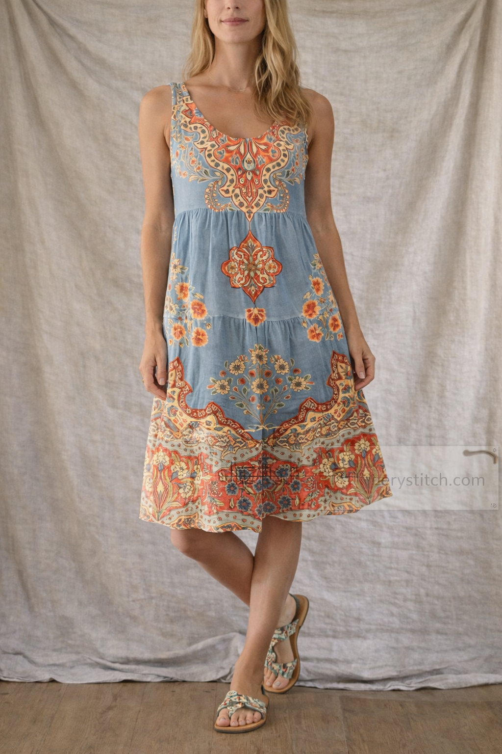 Printed Sleeveless Mini Dress