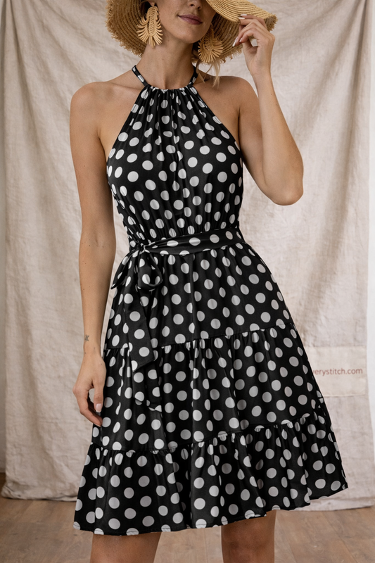 Halter Neck Printed Mini Dress