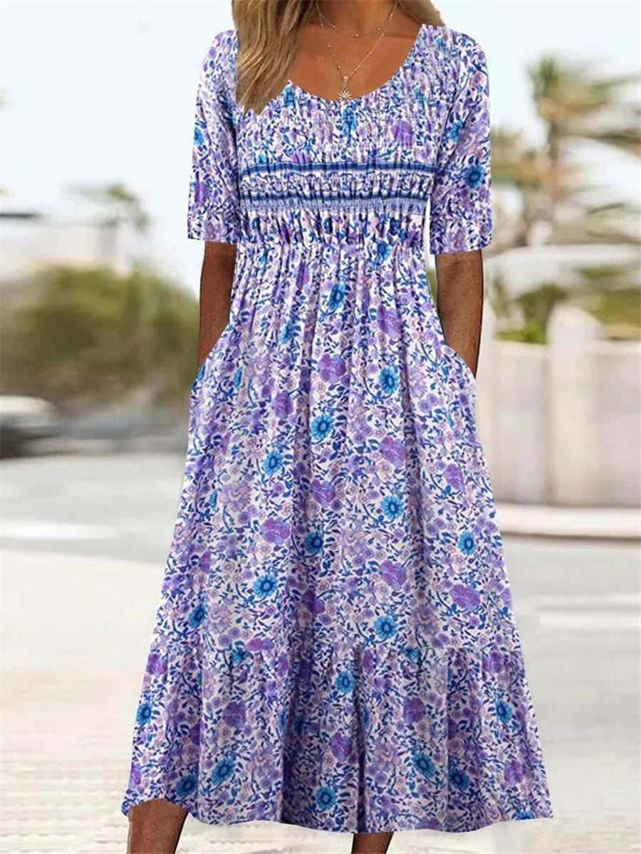 Ethnic Style Summer Printed Fashion Slim Dress