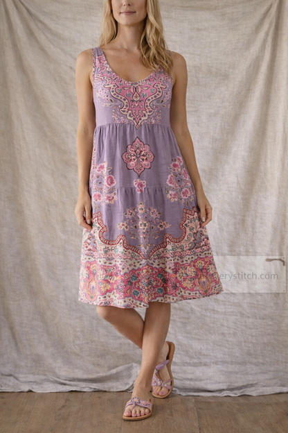 Printed Sleeveless Mini Dress