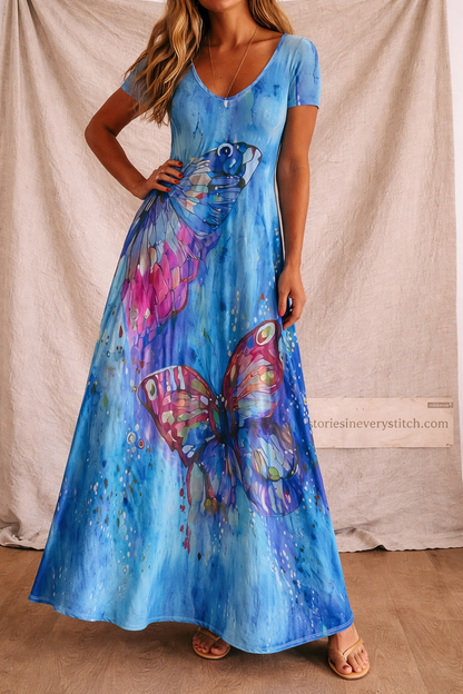 Patchwork Printed Maxi Dress