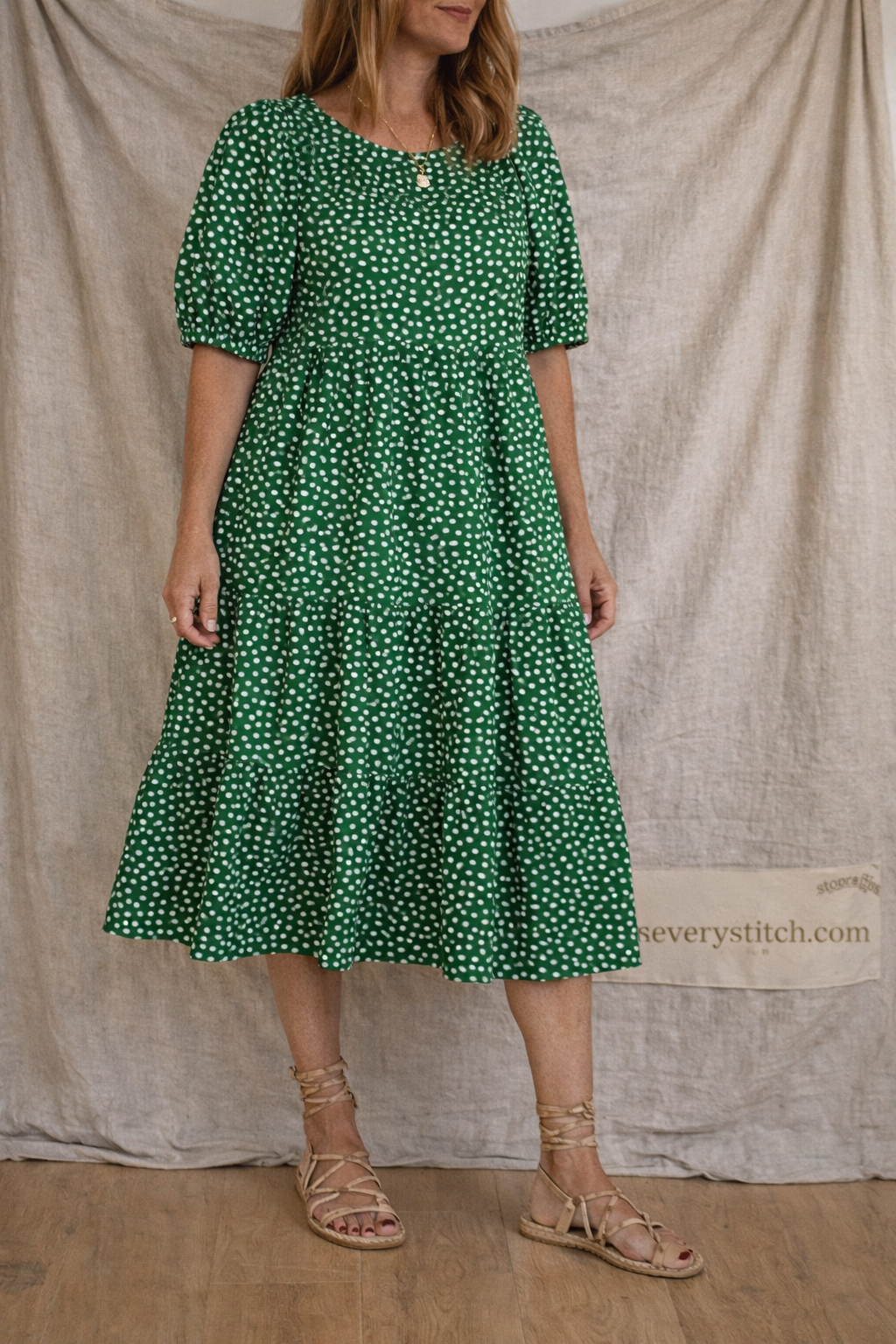 Floral Print Button Midi Dress