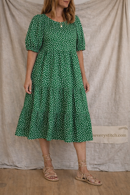 Floral Print Button Midi Dress