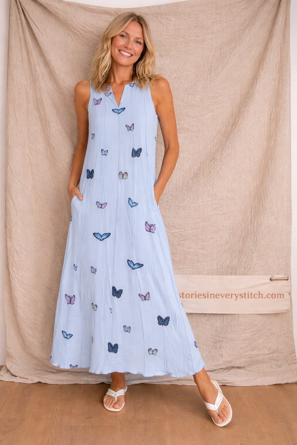 Printed Sleeveless Maxi Dress