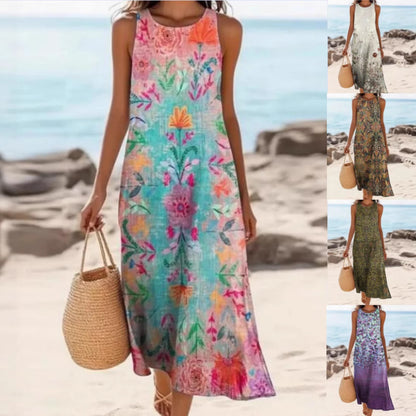 Women's Printed Sleeveless Dress Summer