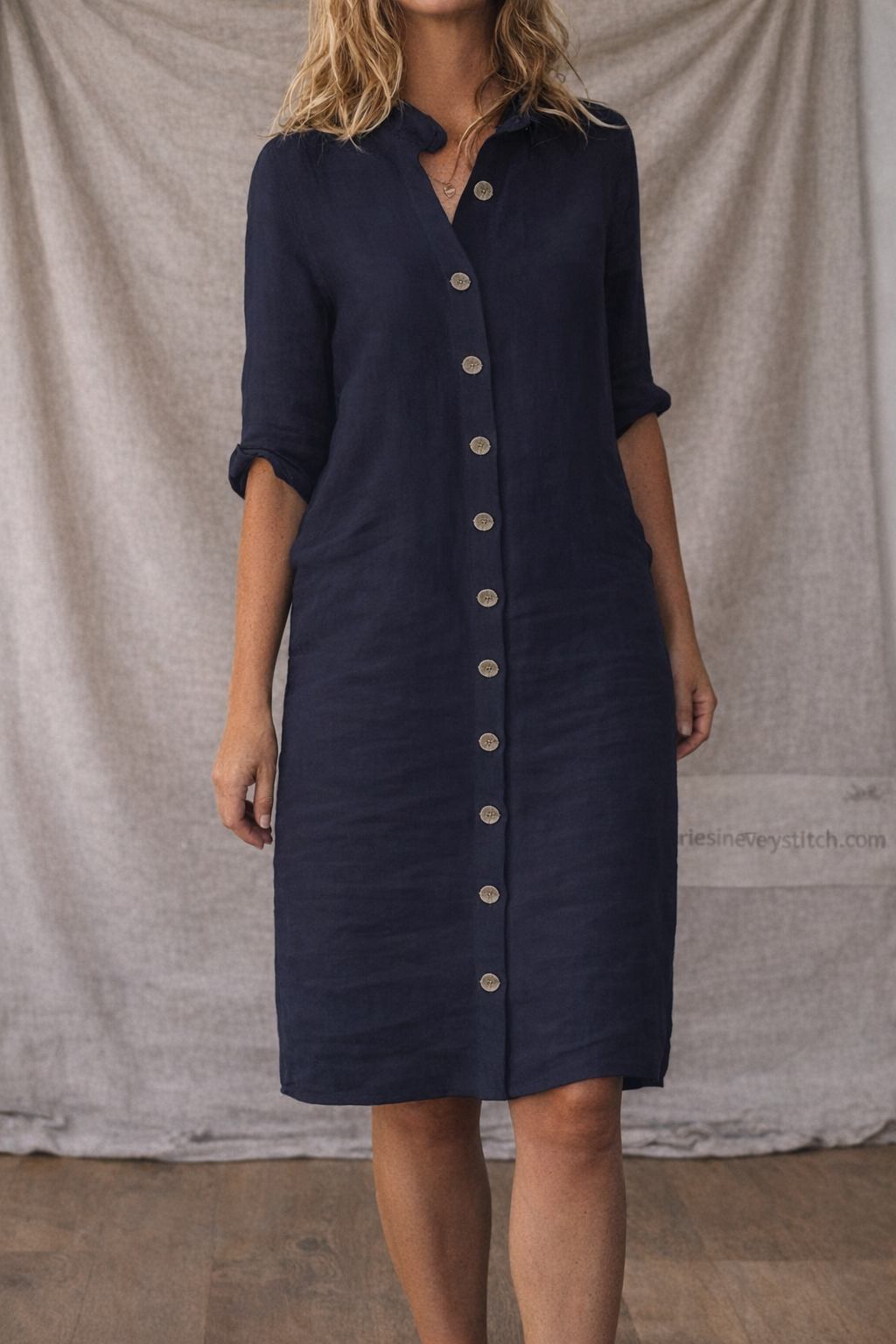 Casual Button-Front Shirt Mini Dress