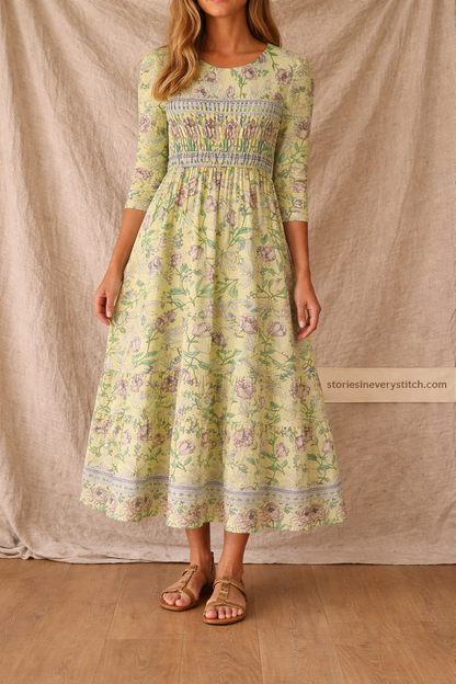 Bohemian Printed Midi Dress