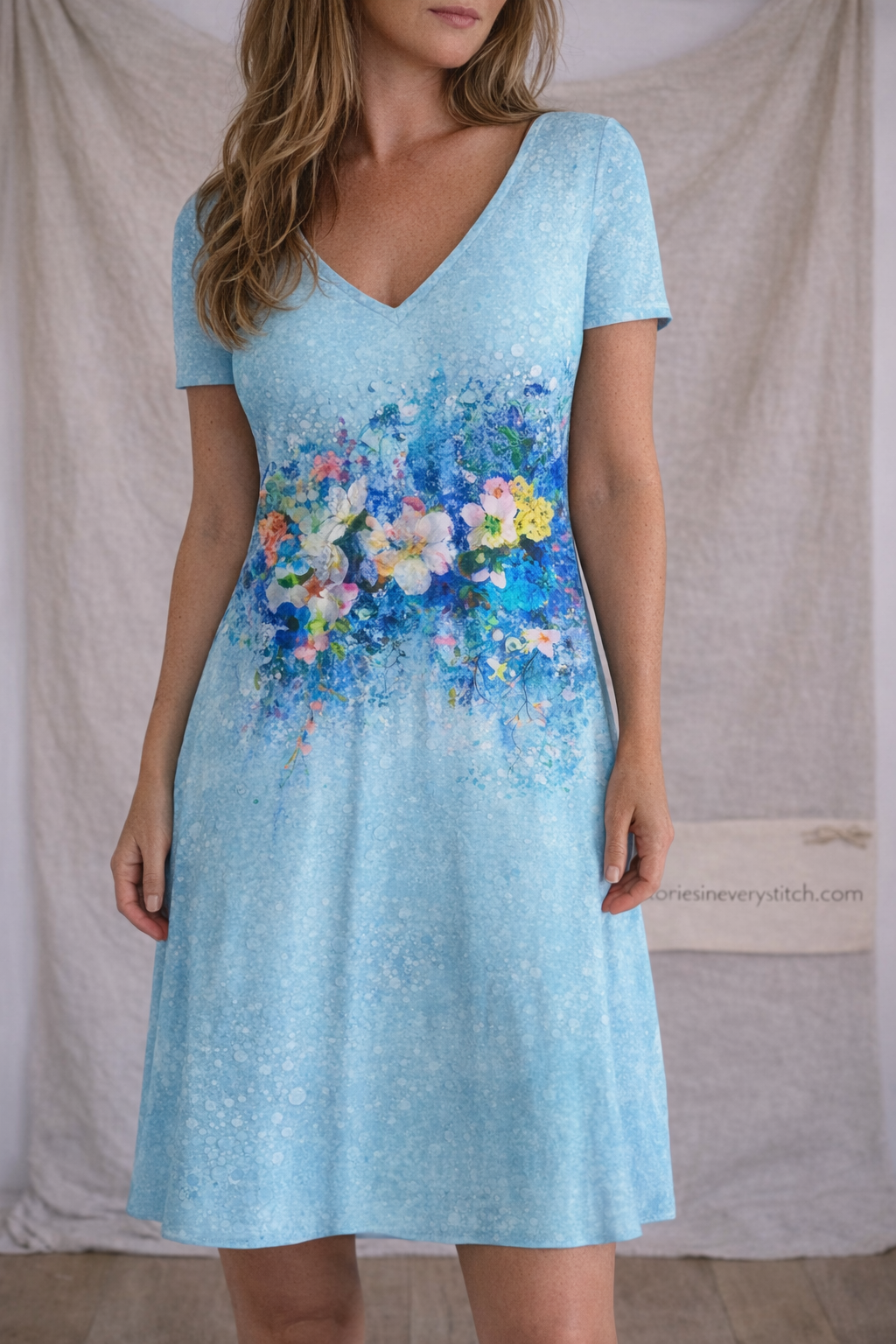 Ocean Breeze V-Neck Mini Dress