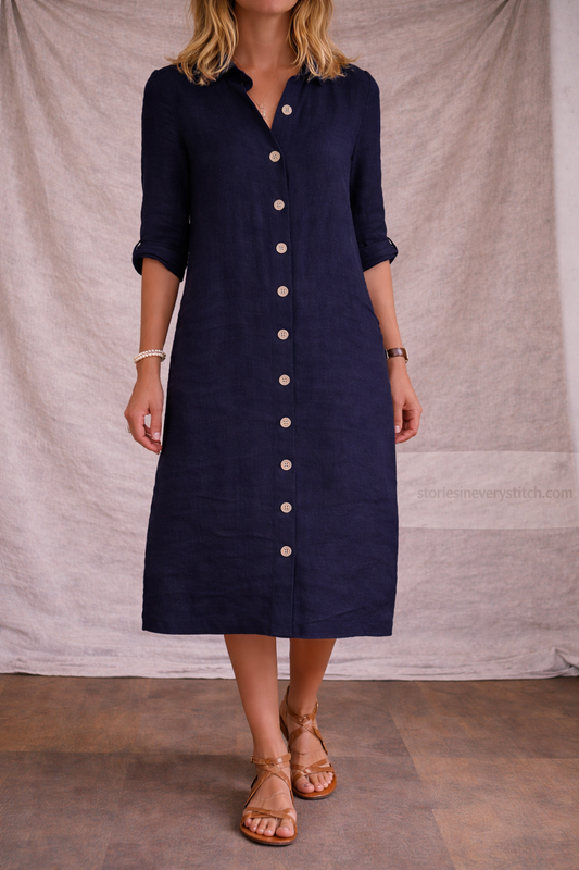 Casual Button-Front Shirt Mini Dress