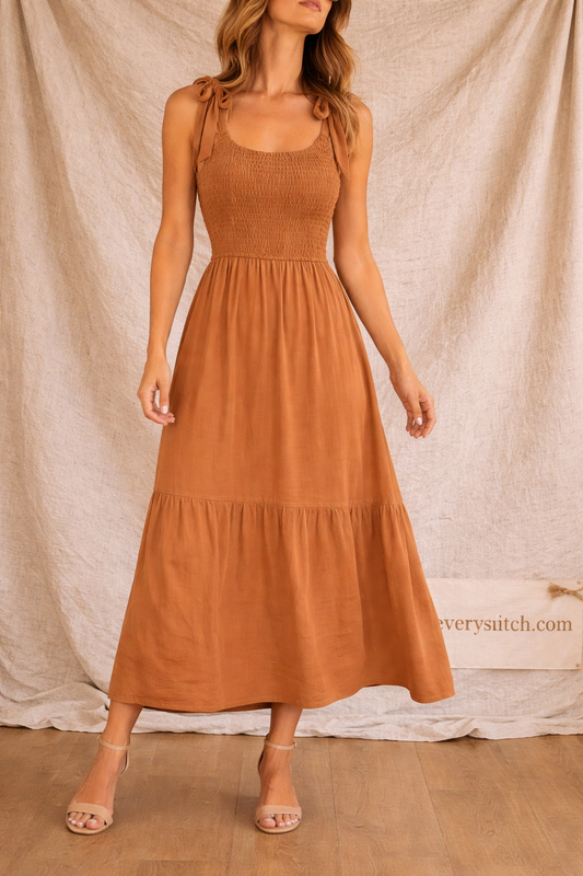 Sleeveless Button Front Midi Dress