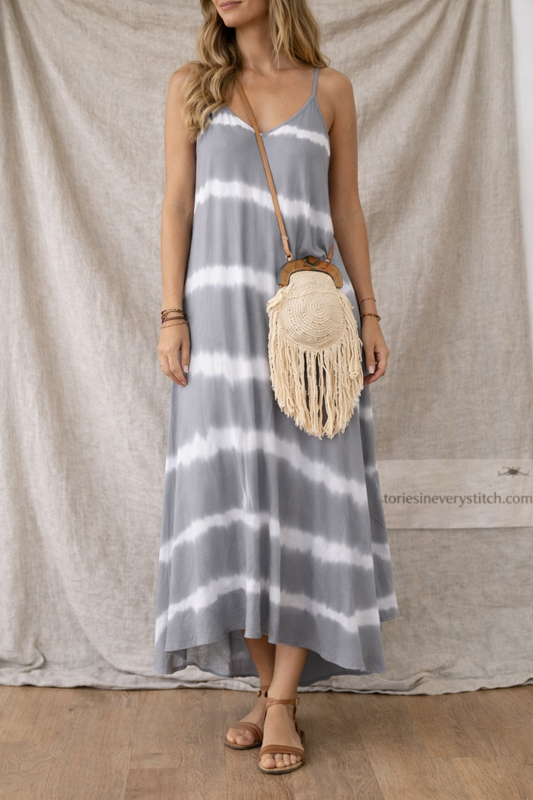 Tie-Dye Spaghetti Strap Maxi Dress