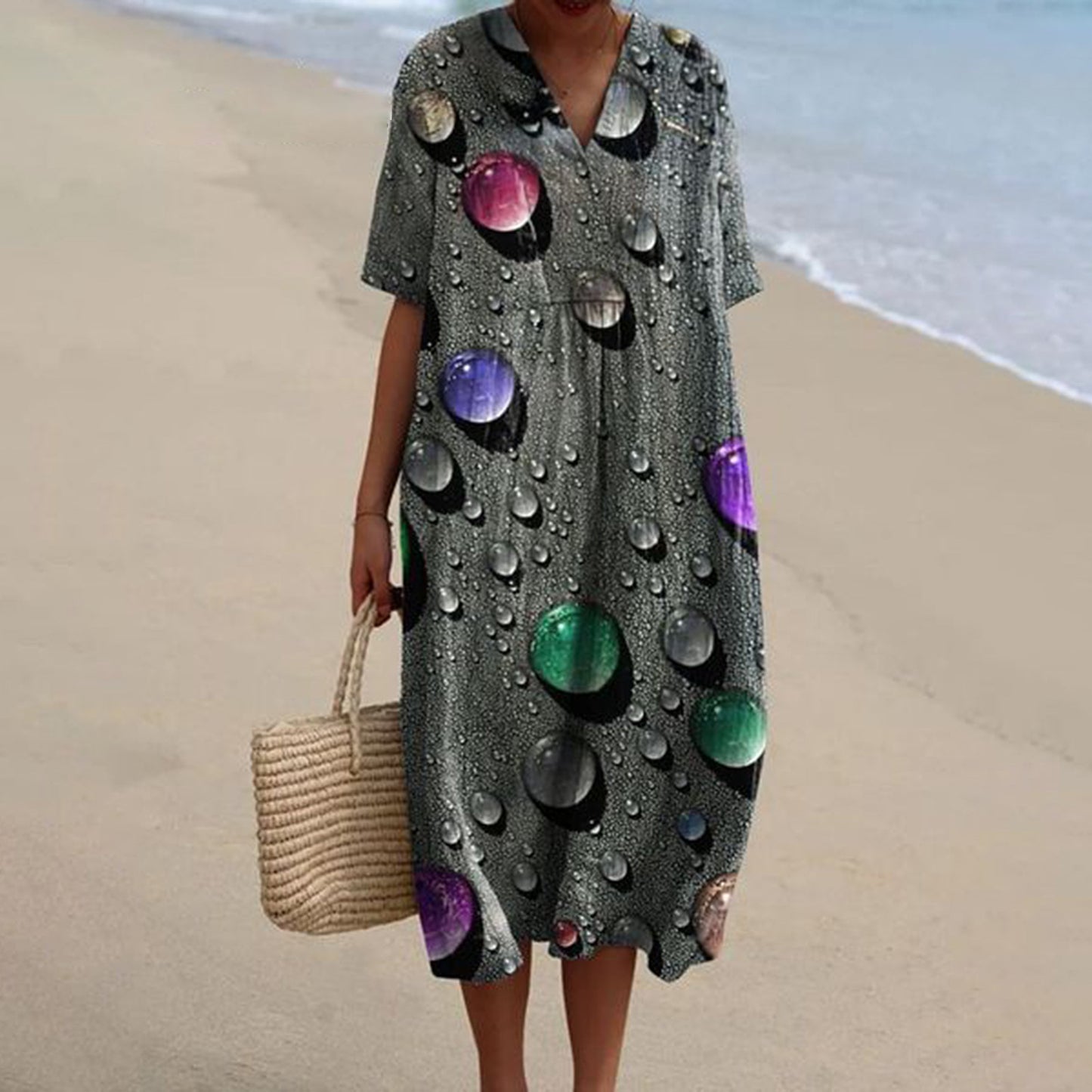 Floral Plus Size Short Sleeve Dress