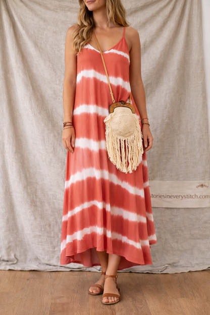 Tie-Dye Spaghetti Strap Maxi Dress
