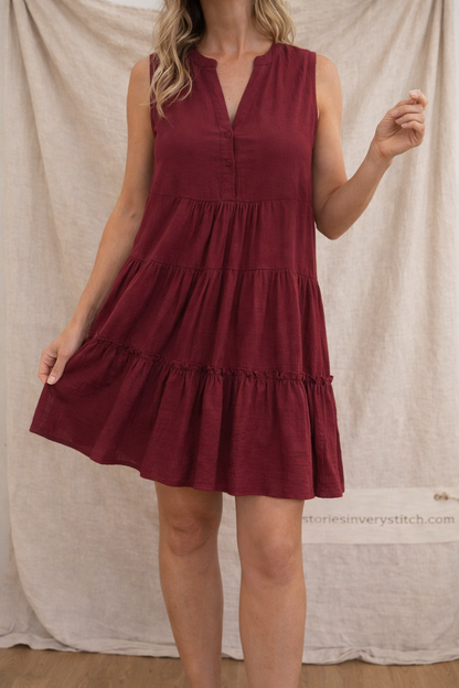 Sleeveless Tiered Mini Dress