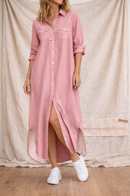 Urban Script Button-Front Maxi Dress