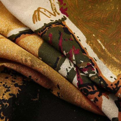 Abstract Flow Pocket Maxi Dress