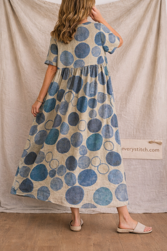 Oversized Polka Dot Cotton Maxi Dress