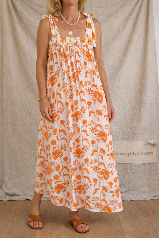 Mediterranean Leaf Sleeveless Maxi Dress