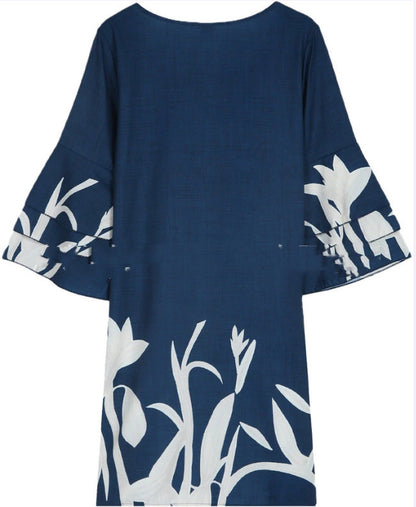 Women's Summer Printed V-Neck Mini Dress