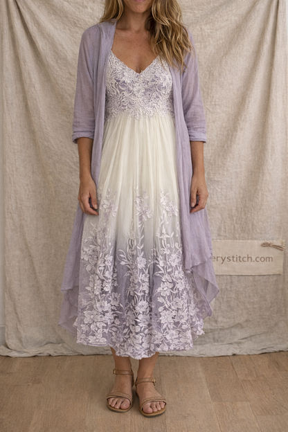 Printed V-Neck Maxi Dress