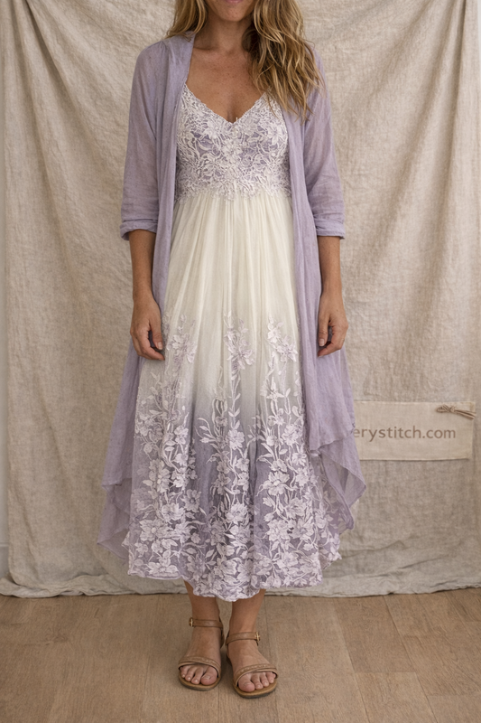 Printed V-Neck Maxi Dress