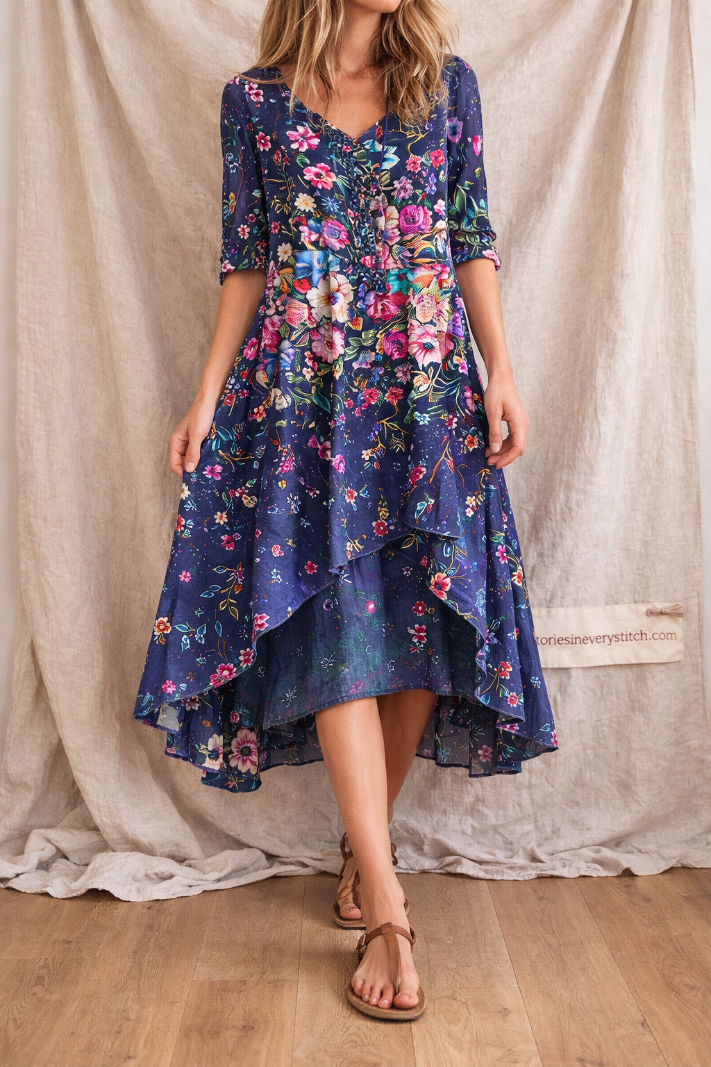 Floral Long Sleeve Maxi Dress