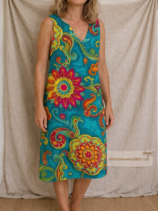 Printed Sleeveless Mini Dress