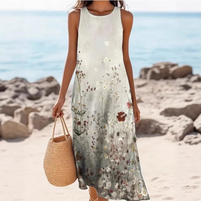 Women's Printed Sleeveless Dress Summer