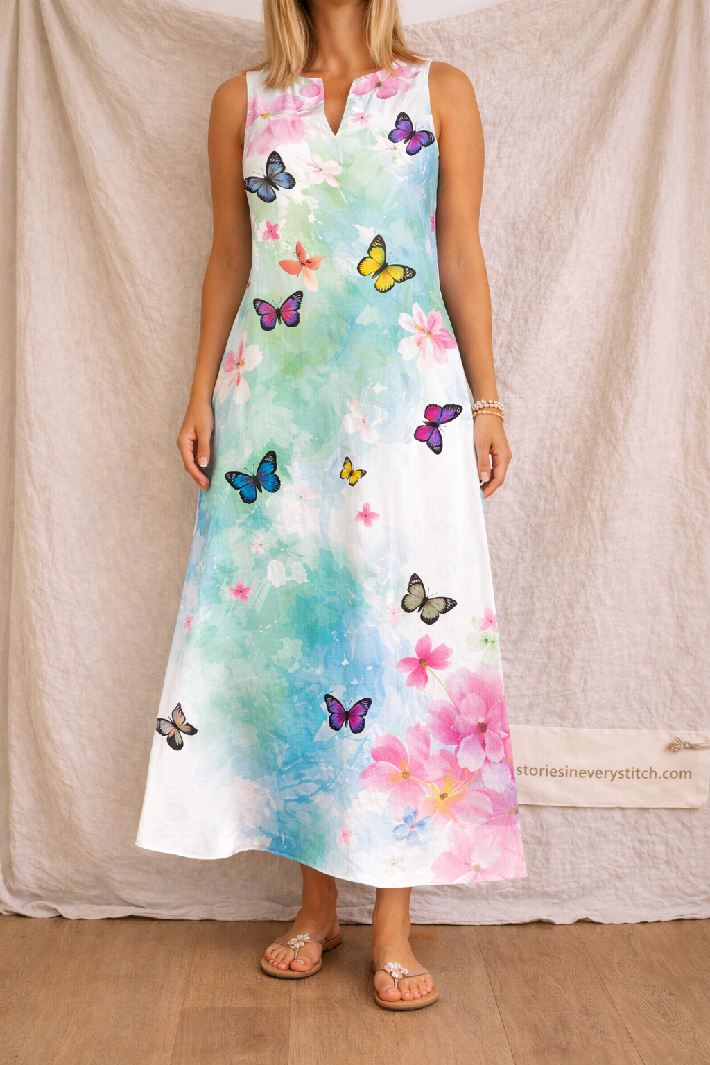 Bohemian Printed Sleeveless Maxi Dress