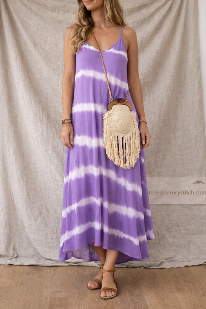 Tie-Dye Spaghetti Strap Maxi Dress